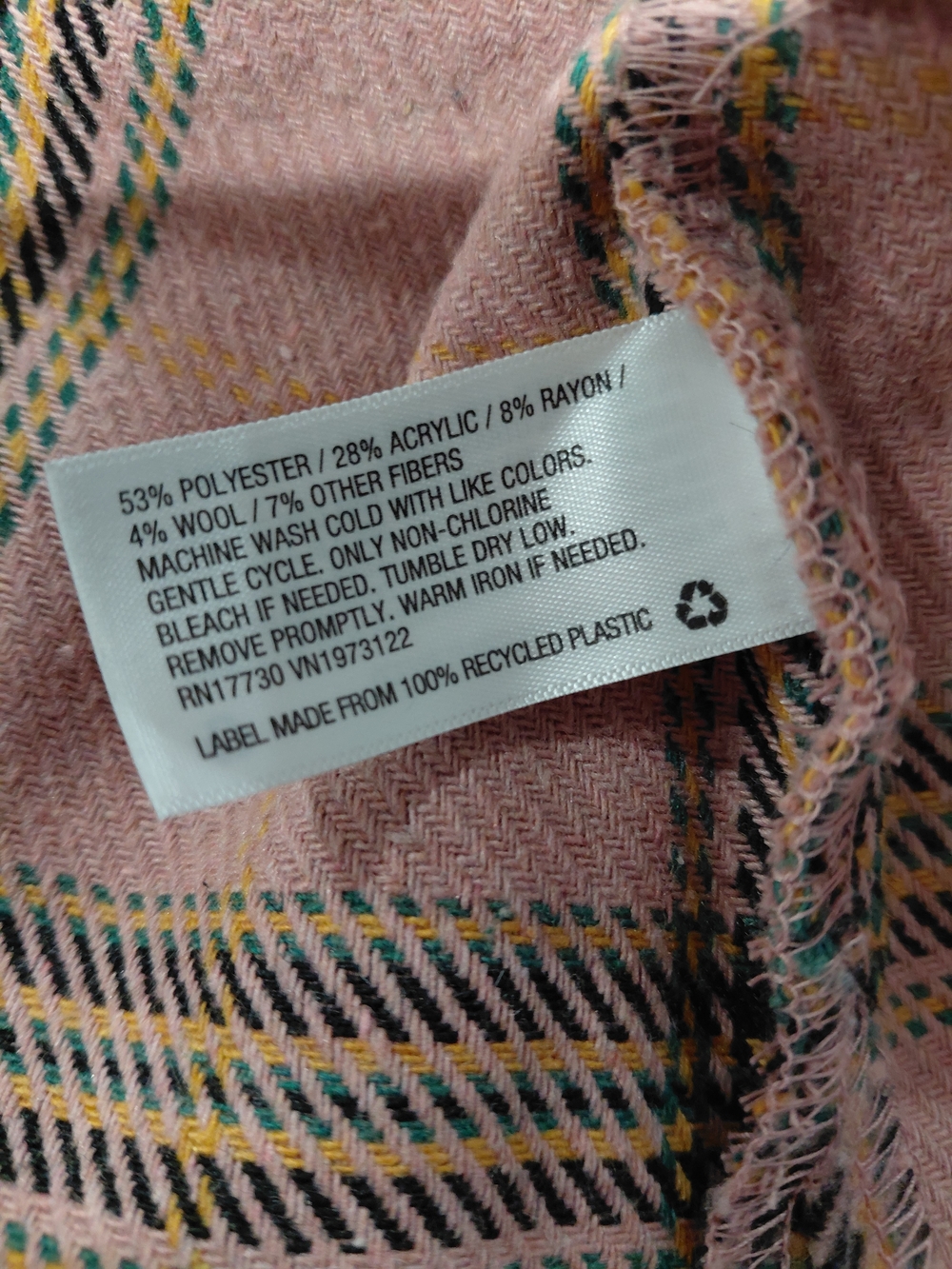 Wild fable Pink Plaid Button Jacket With Pockets Size Med.  Soft Cozy - Picture 5 of 5